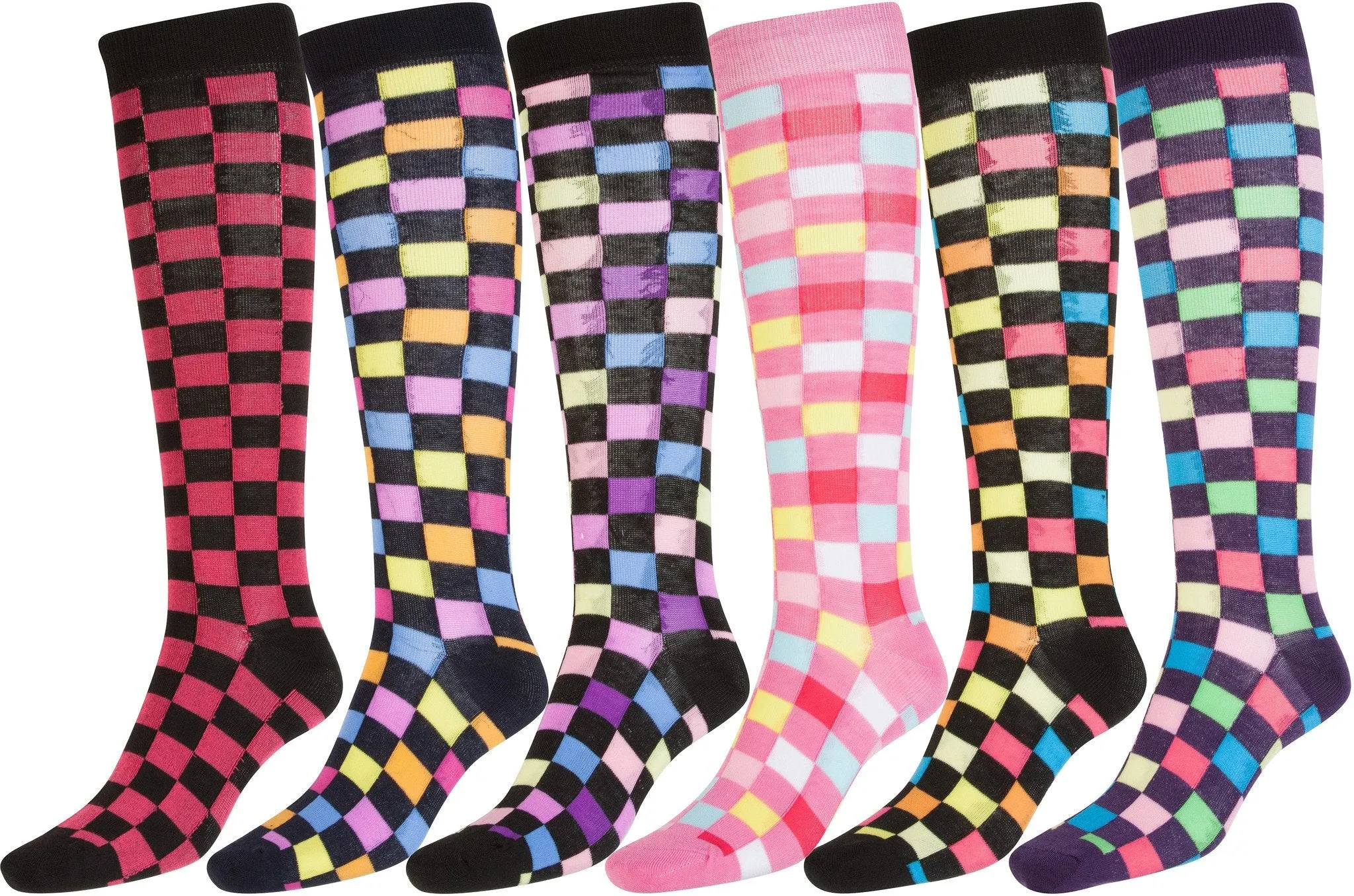 Sakkas Women's Fun Colorful Design Poly Blend Knee High Socks Assorted 6-Pack