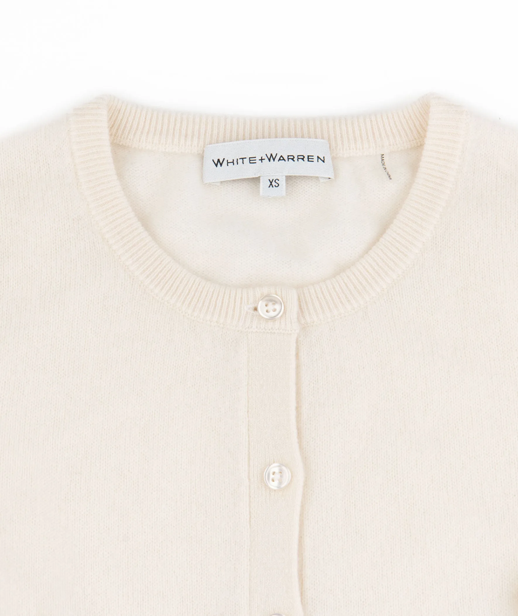 White Warren Women Cashmere Essential Crewneck Cardigan