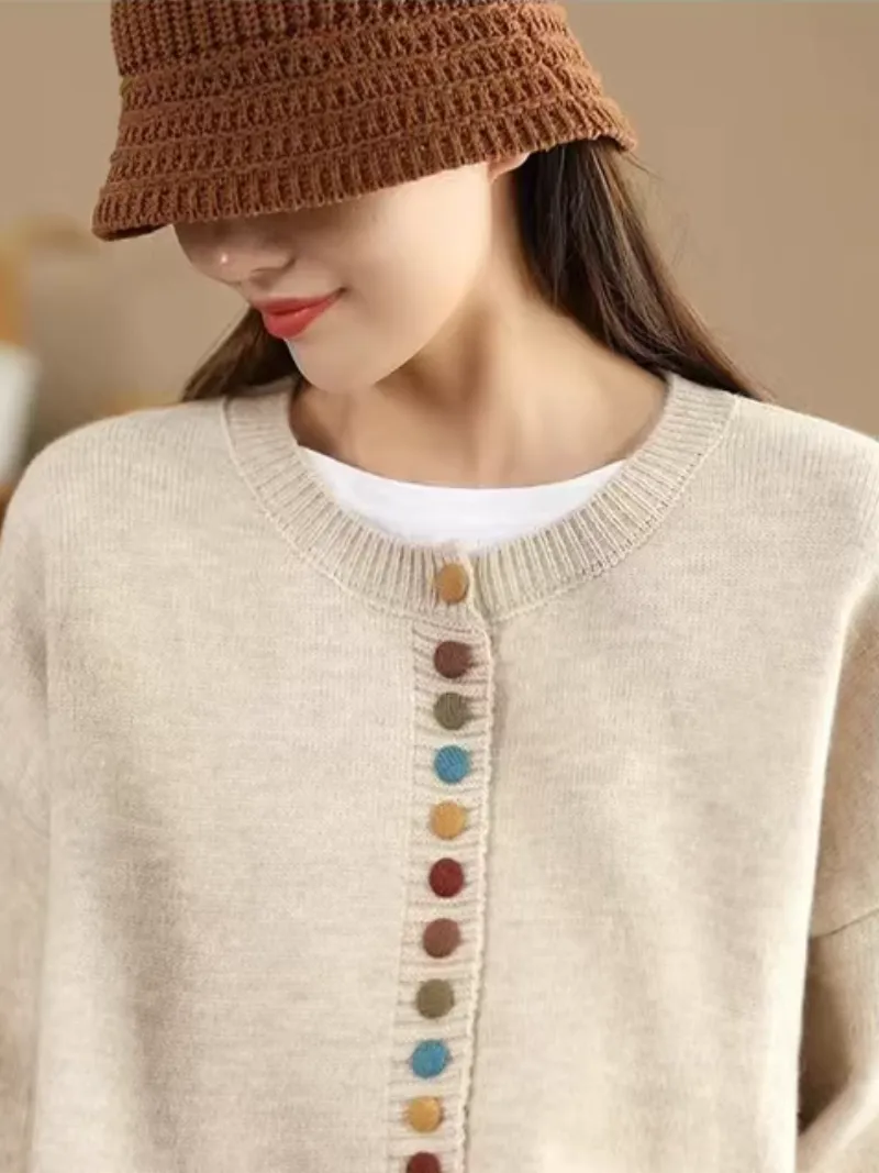 Women's Winter Vintage Charm Button-Up Knitted Cardigans