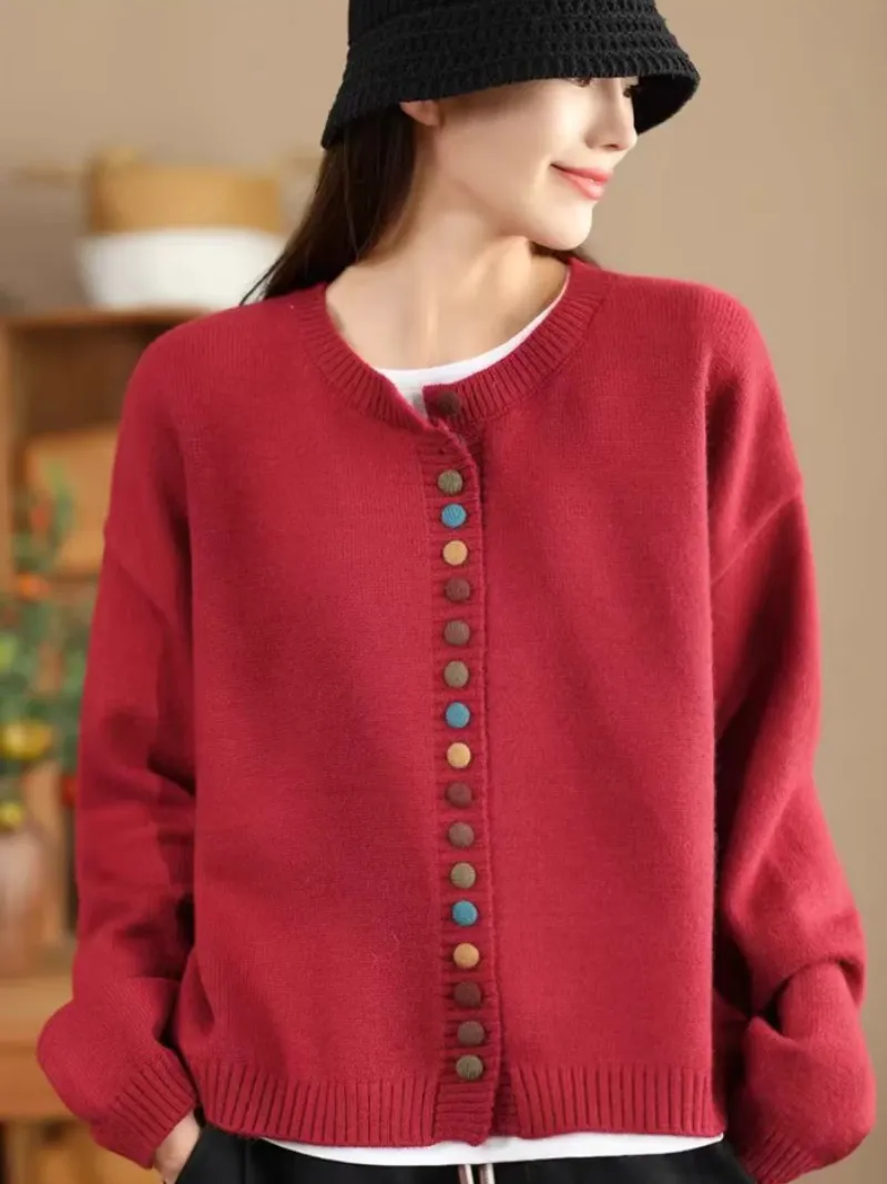 Women's Winter Vintage Charm Button-Up Knitted Cardigans