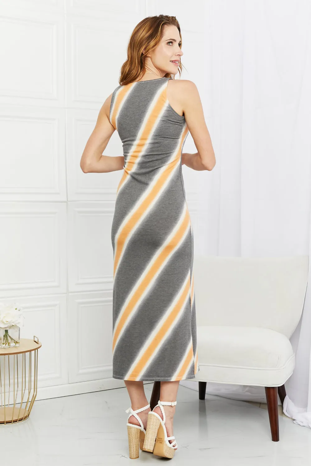 Zenana Chasing Sunsets Patterned Midi Dress